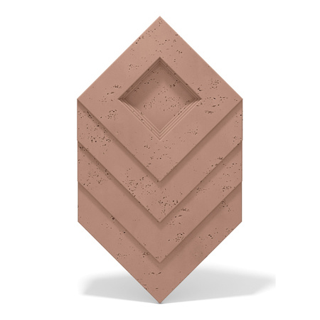 Płyta betonowa na ścianę 3D PB21 1050x600x45, brudny róż CL07, beton architektoniczny