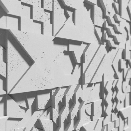 Płyta betonowa na ścianę 3D PB12B 600x600x40, jasnoszary S50; wzór B, beton architektoniczny