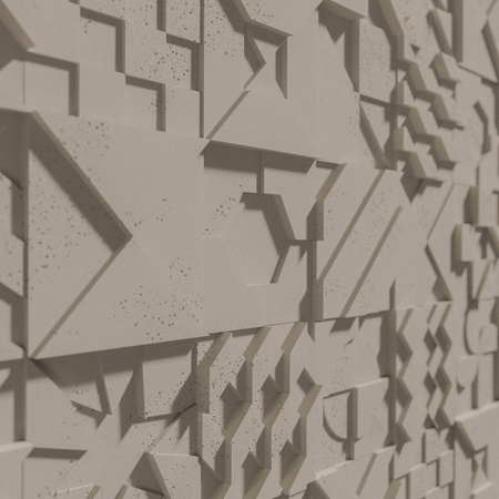 Płyta betonowa na ścianę 3D PB12 600x600x40, szarobeżowy CL05, beton architektoniczny
