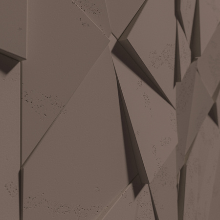 Płyta betonowa na ścianę 3D PB05C 1200x600x48, czekoladowy CL02, wzór C, beton architektoniczny