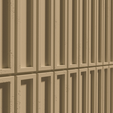 Płyta betonowa na ścianę 3D PB66A 1350x430x22, miodowy CL03; wzór A, beton architektoniczny