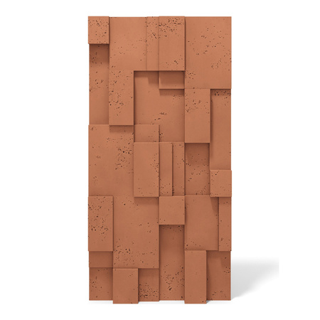 Płyta betonowa na ścianę 3D PB11 1200x600x40, terakota CL01; wzór A, beton architektoniczny