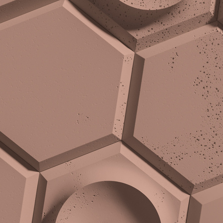 Płyta betonowa na ścianę 3D PB01D 260x300x37, brudny róż CL07, beton architektoniczny