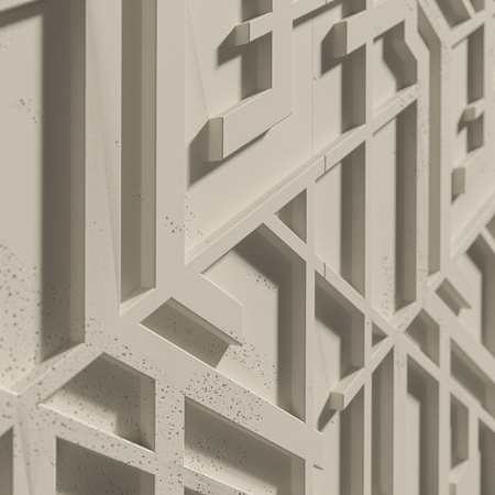 Płyta betonowa na ścianę 3D PB27 1200x600x35, kość słoniowa KS, beton architektoniczny