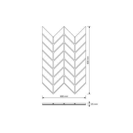Płyta betonowa na ścianę 3D PB47 939x600x25, szary S96, beton architektoniczny