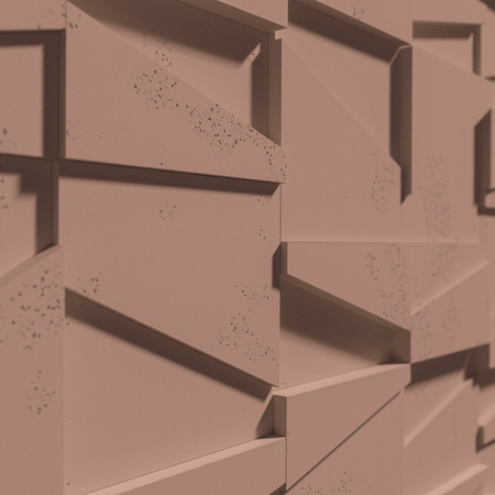 Płyta betonowa na ścianę 3D PB09 1200x600x45, brudny róż CL07, beton architektoniczny