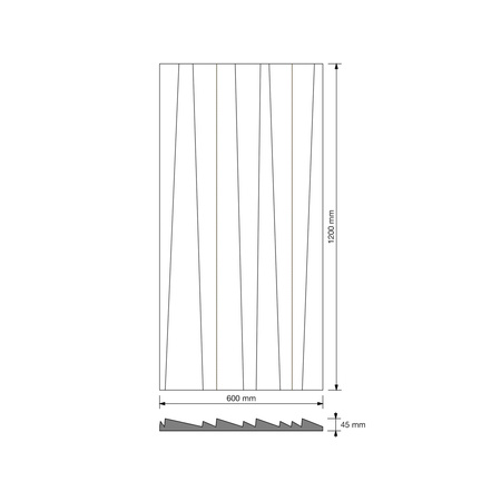 Płyta betonowa na ścianę 3D PB04 1200x600x45, antracytowy B08, beton architektoniczny