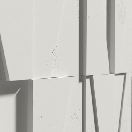 Płyta betonowa na ścianę 3D PB10 600x600x40, zgaszona biel B0, beton architektoniczny
