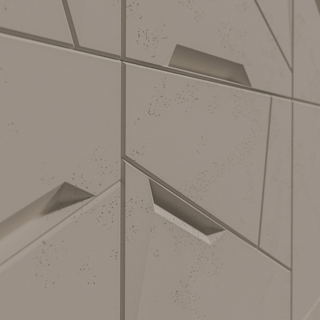 Płyta betonowa na ścianę 3D PB18B 1200x600x38, szarobeżowy CL05; wzór B, beton architektoniczny