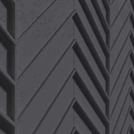 Płyta betonowa na ścianę 3D PB45 1188x600x25, czarny B15, beton architektoniczny