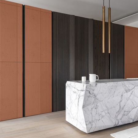 Płyta betonowa na ścianę 3D PB37 1350x600x12, terakota CL01, beton architektoniczny