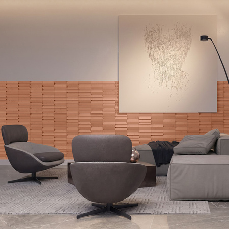 Płyta betonowa na ścianę 3D PB69 5x22,6x2, terakota CL01, beton architektoniczny