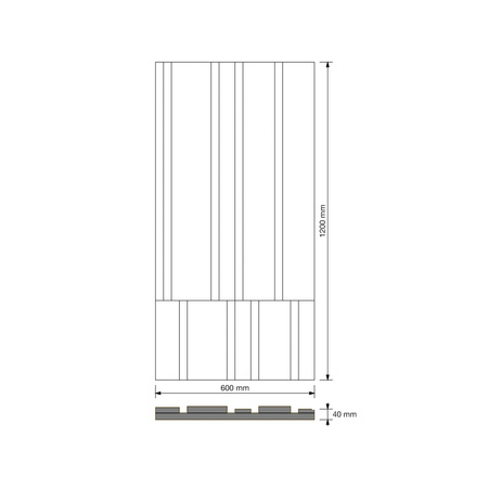 Płyta betonowa na ścianę 3D PB13 1200x600x40, zgaszona zieleń CL09, beton architektoniczny