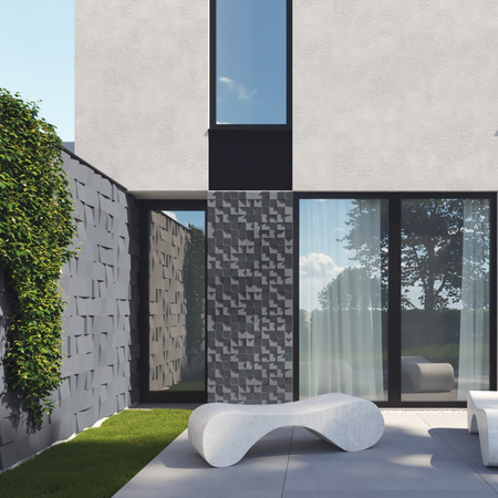 Płyta betonowa na ścianę 3D PB15 600x600x40, antracytowy B08, beton architektoniczny