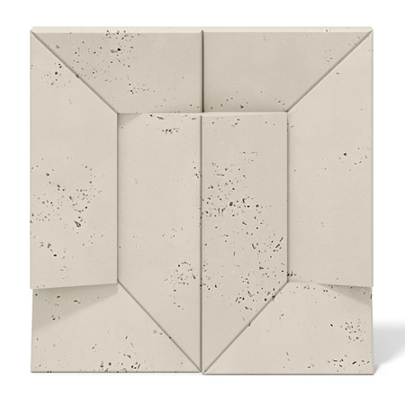 Płyta betonowa na ścianę 3D PB26B 600x600x45, kość słoniowa KS; wzór B, beton architektoniczny