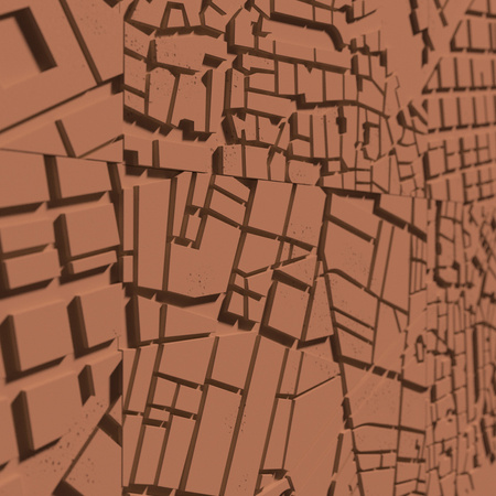 Płyta betonowa na ścianę 3D PB71D 600x600x22, terakota CL01; wzór D, beton architektoniczny