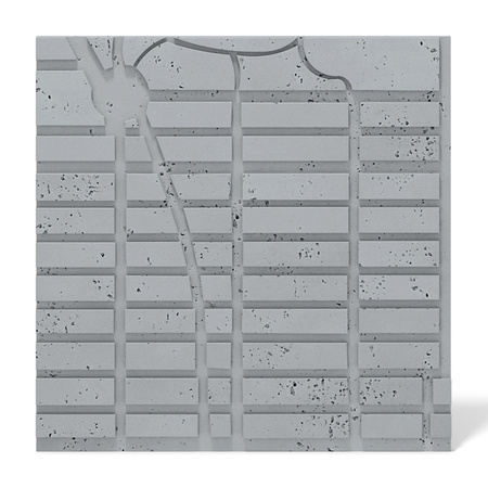 Płyta betonowa na ścianę 3D PB71D 600x600x22, szary S96; wzór D, beton architektoniczny