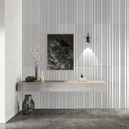 Płyta betonowa na ścianę 3D PB58 1350x560x34, jasnoszary S50, beton architektoniczny
