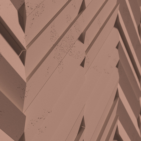 Płyta betonowa na ścianę 3D PB70A 1200x600x35, brudny róż CL07; wzór A, beton architektoniczny