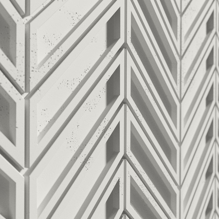 Płyta betonowa na ścianę 3D PB50 1156x600x20, zgaszona biel B0, beton architektoniczny