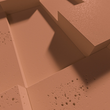 Płyta betonowa na ścianę 3D PB11 1200x600x40, terakota CL01; wzór A, beton architektoniczny