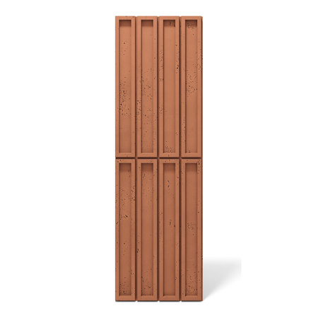 Płyta betonowa na ścianę 3D PB66A 1350x430x22, terakota CL01, wzór A, beton architektoniczny