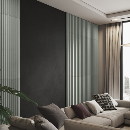 Płyta betonowa na ścianę 3D PB39 1350x490x30, zgaszona zieleń CL09, beton architektoniczny