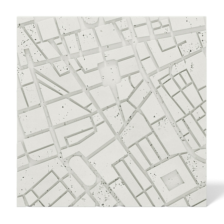 Płyta betonowa na ścianę 3D PB71F 600x600x22, zgaszona biel B0; wzór F, beton architektoniczny