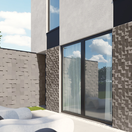 Płyta betonowa na ścianę 3D PB15 600x600x40, kaszmirowy CL04, beton architektoniczny