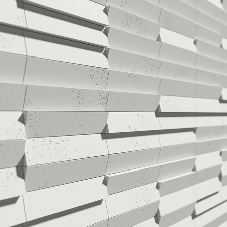 Płyta betonowa na ścianę 3D PB69 5x22,6x2, zgaszona biel B0, beton architektoniczny