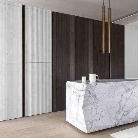 Płyta betonowa na ścianę 3D PB37 1350x600x12, jasnoszary S50, beton architektoniczny