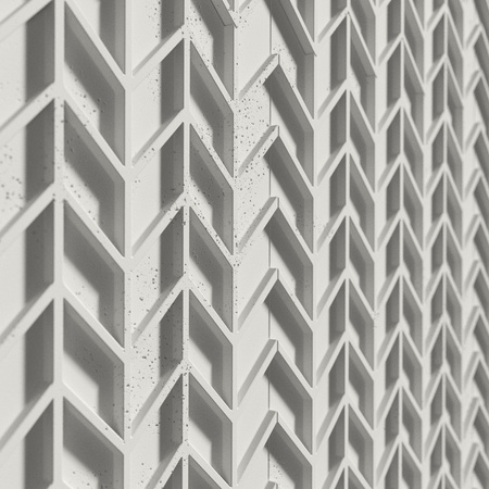 Płyta betonowa na ścianę 3D PB49 935x600x25, zgaszona biel B0, beton architektoniczny