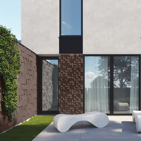 Płyta betonowa na ścianę 3D PB15 600x600x40, czekoladowy CL02, beton architektoniczny