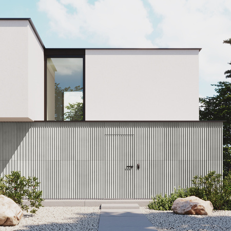 Płyta betonowa na ścianę 3D PB59 1350x500x35, zgaszona biel B0, beton architektoniczny
