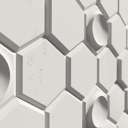 Płyta betonowa na ścianę 3D PB01 975x650x35, zgaszona biel B0, beton architektoniczny