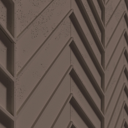 Płyta betonowa na ścianę 3D PB45 1188x600x25, czekoladowy CL02, beton architektoniczny