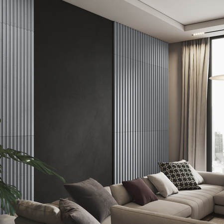 Płyta betonowa na ścianę 3D PB39 1350x490x30, antracytowy B08, beton architektoniczny