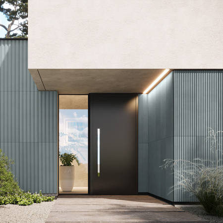 Płyta betonowa na ścianę 3D PB61 1350x500x37, jasny błękit CL06, beton architektoniczny