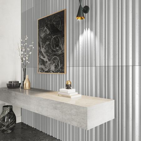 Płyta betonowa na ścianę 3D PB58 1350x560x34, jasnoszary S50, beton architektoniczny