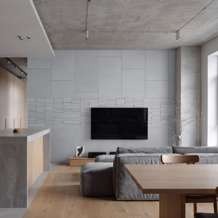 Płyta betonowa na ścianę 2D PA01 600x300x10, szary S96, beton architektoniczny