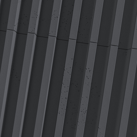 Płyta betonowa na ścianę 3D PB41 1350x380x44, czarny B15, beton architektoniczny