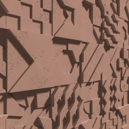 Płyta betonowa na ścianę 3D PB12 600x600x40, brudny róż CL07, beton architektoniczny