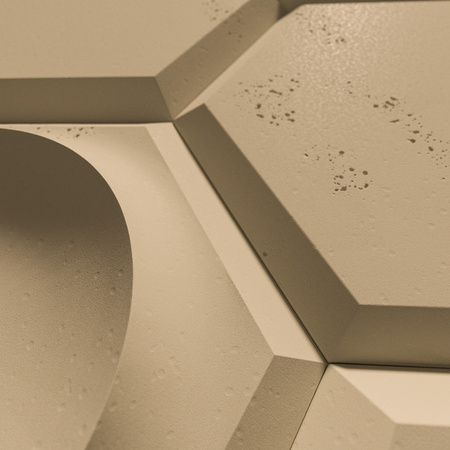 Płyta betonowa na ścianę 3D PB01D 260x300x37, miodowy CL03, beton architektoniczny