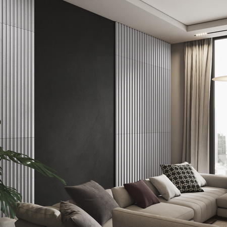 Płyta betonowa na ścianę 3D PB39 1350x490x30, szary S96, beton architektoniczny