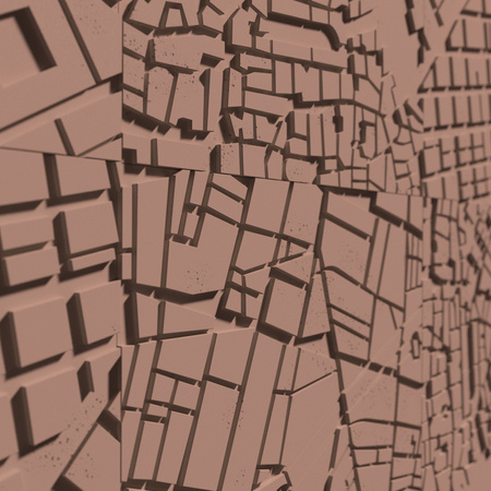 Płyta betonowa na ścianę 3D PB71F 600x600x22, brudny róż CL07; wzór F, beton architektoniczny