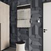 Płyta betonowa na ścianę 3D PB26A 600x600x45, czarny B15, wzór A, beton architektoniczny