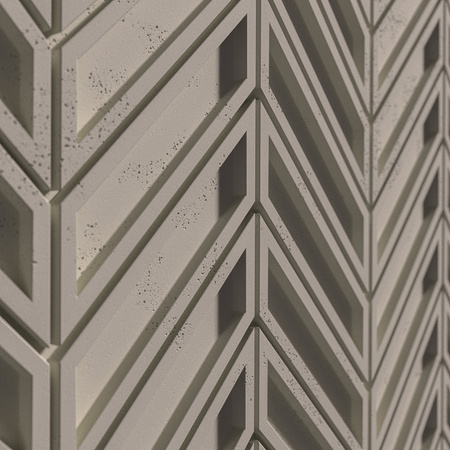 Płyta betonowa na ścianę 3D PB50 1156x600x20, kaszmirowy CL04, beton architektoniczny