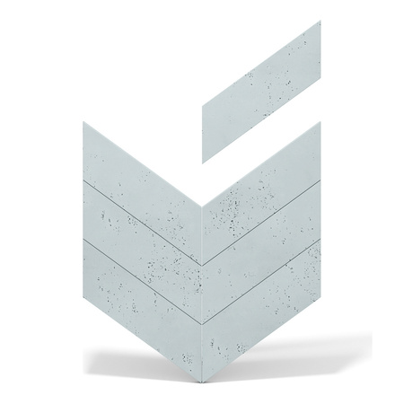 Płyta betonowa na ścianę 3D PB35P 455x120x20, jasny błękit CL06, prawy, beton architektoniczny