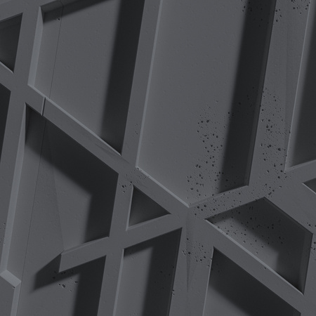 Płyta betonowa na ścianę 3D PB27 1200x600x35, czarny B15, beton architektoniczny