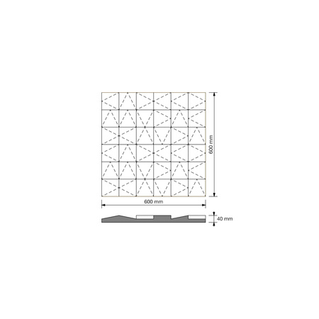 Płyta betonowa na ścianę 3D PB16 600x600x40, kaszmirowy CL04, beton architektoniczny